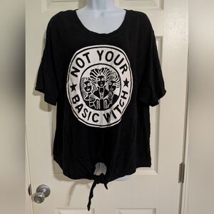 Gap XL Not Your Basic Witch Black Graphic Women's Top Halloween Spooky